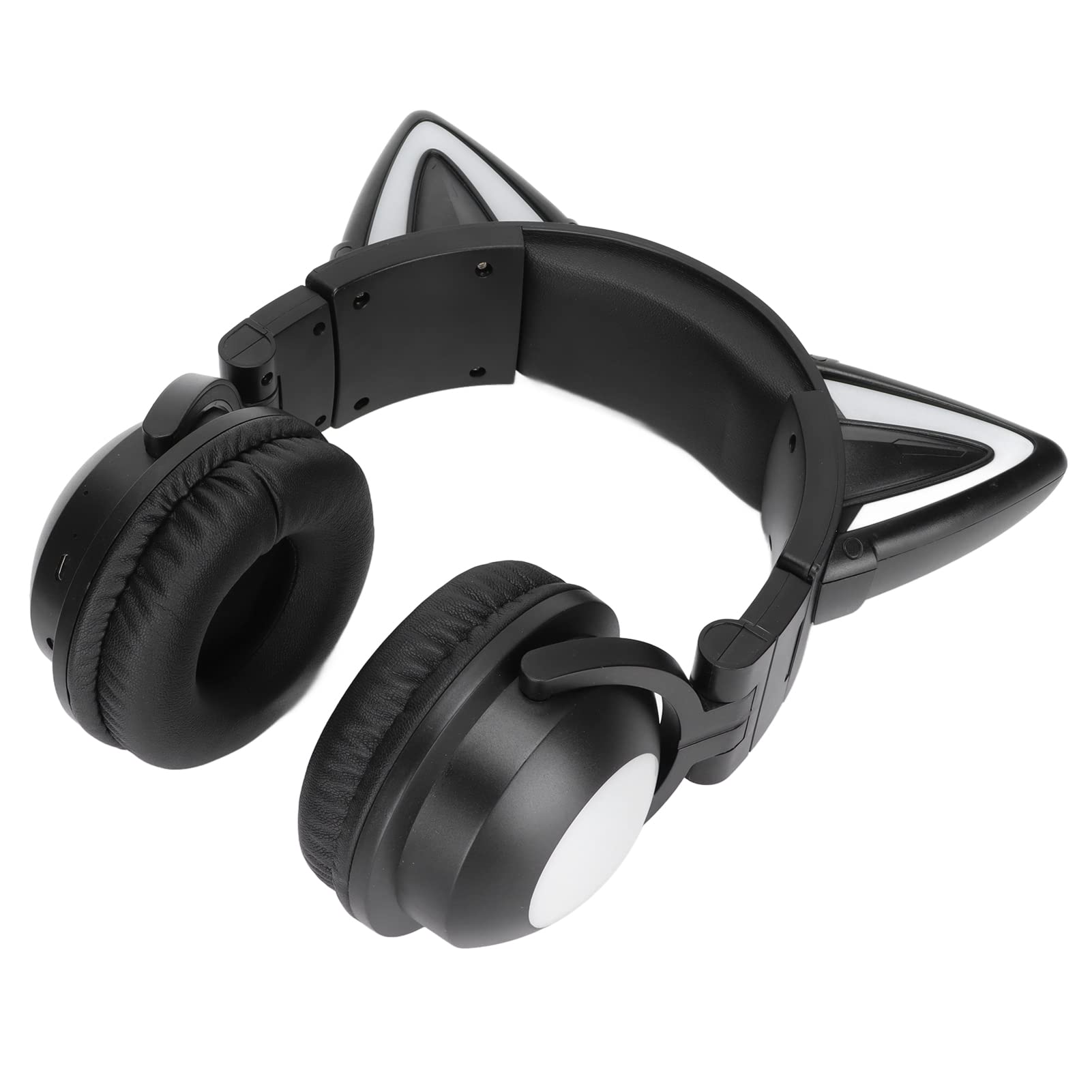 Wireless & Wired Cat Ear Headphones with Built-in Microphone - Foldable Bluetooth Gaming Headset for Girls, Teens & School Use - Perfect for Gaming, Online Classes & Music Listening