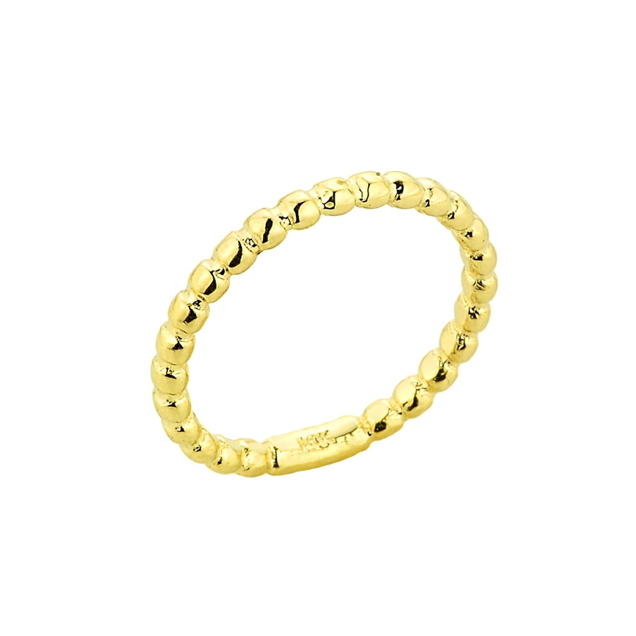 10K Gold Baby Ball Chain Bead Ring - Size 5.75 - Dainty & Elegant Jewelry for Newborns, Christening Gifts, Baby Shower Presents & First Birthday Celebrations