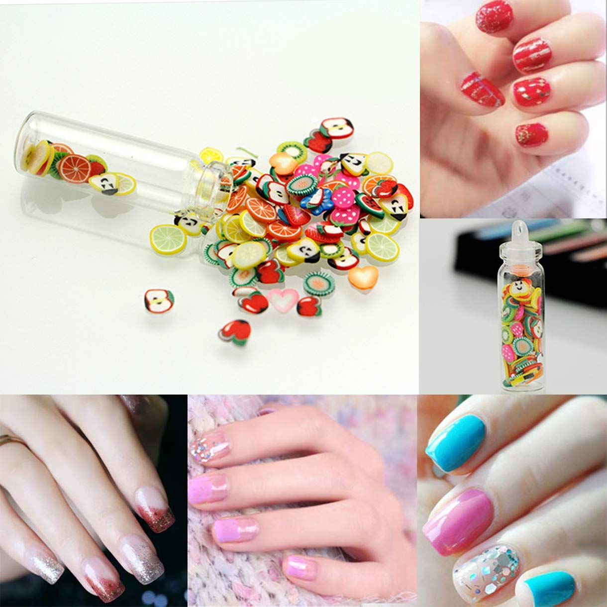 Belicia 3D Nail Art Decoration Kit - 48 Glass Bottles with Rhinestones & Free Nail Art Tweezer for DIY Manicure, Salon & Home Nail Design