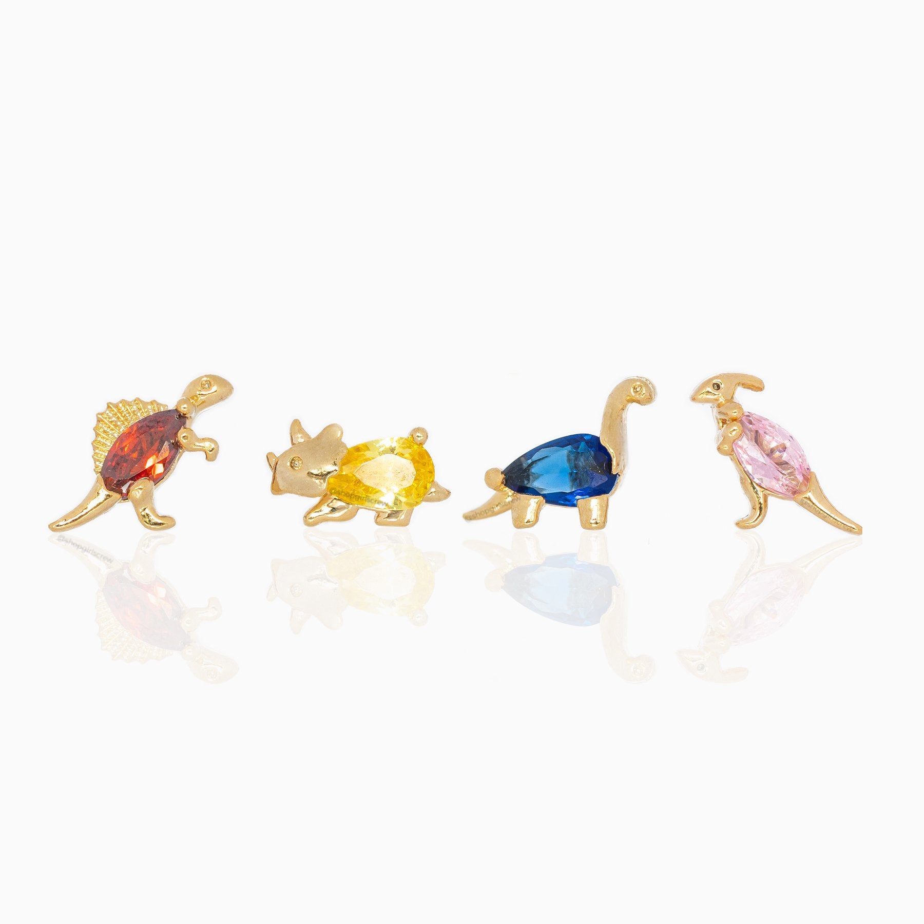 20G Colorful Dinosaur Helix Barbell Stud Earrings for Cartilage Piercing - Cute Second Hole Jewelry for Women & Teens | EGD0022 | Perfect for Everyday Wear & Gifts