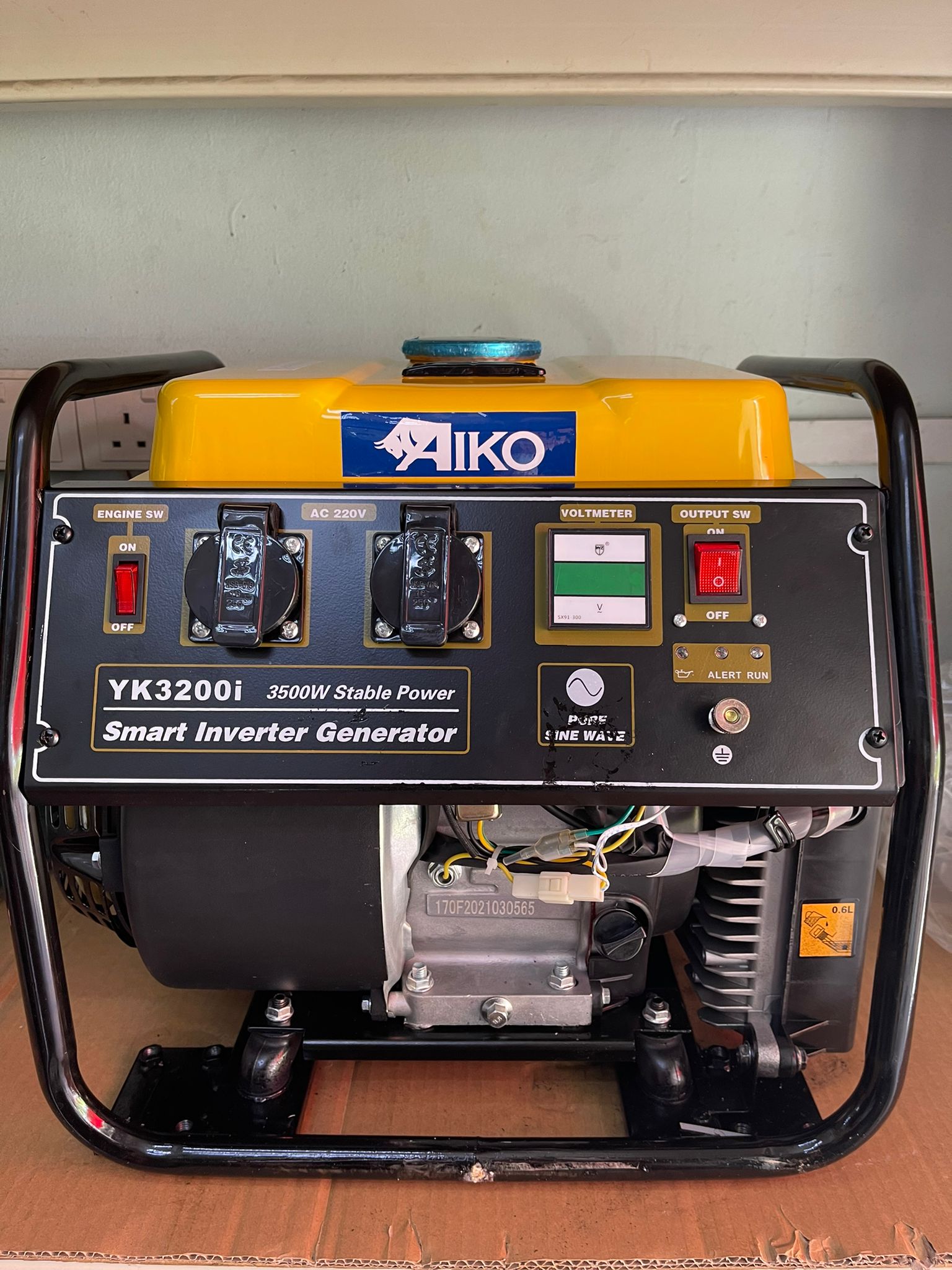 Aiko 220V 3500W Smart Inverter Gasoline Generator - Portable Power Supply with 2 Outlets for 3-Pin Plug | Model YK3200I | Ideal for Camping, Home Backup & Outdoor Events