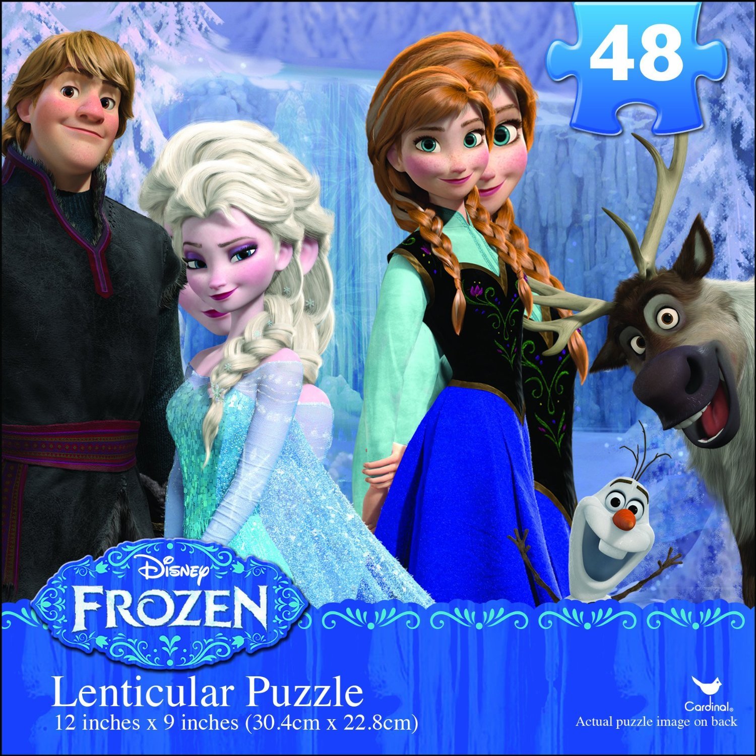 Disney Frozen 3D Lenticular Puzzle - 48 Piece Rare Collectible Jigsaw Puzzle for Kids (12 Inches) - Perfect for Family Game Night & Disney Fans Gift Idea