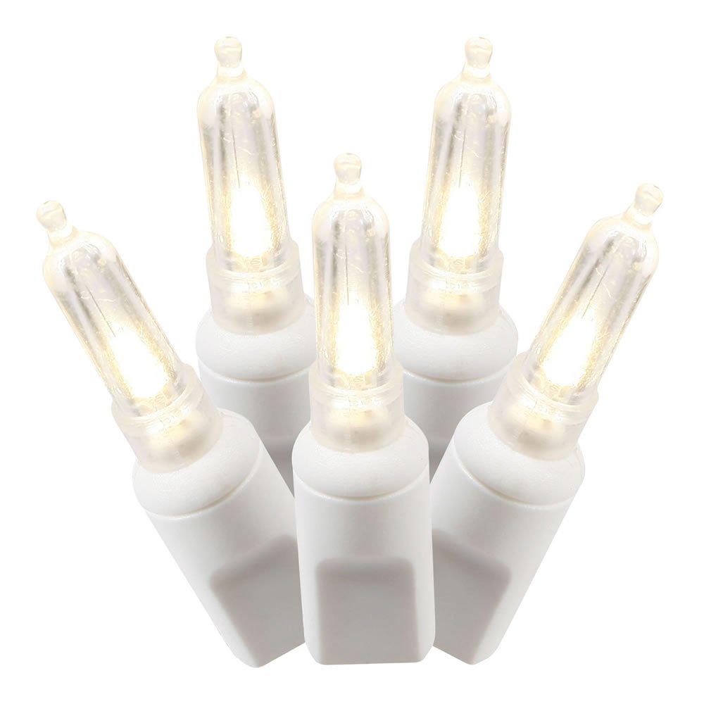 Vickerman X4W7101PBG 100-Light Italian LED String Lights - Warm White on White Wire for Indoor & Outdoor Christmas Decorations, Parties, Weddings, and Garden Lighting