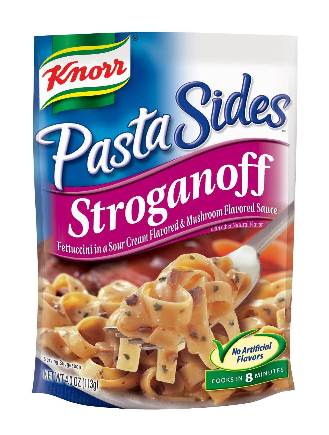 Knorr Pasta Sides Stroganoff - 4 oz Bags (Pack of 3) | Creamy Pasta Side Dish for Quick Meals, Family Dinners & Camping Trips