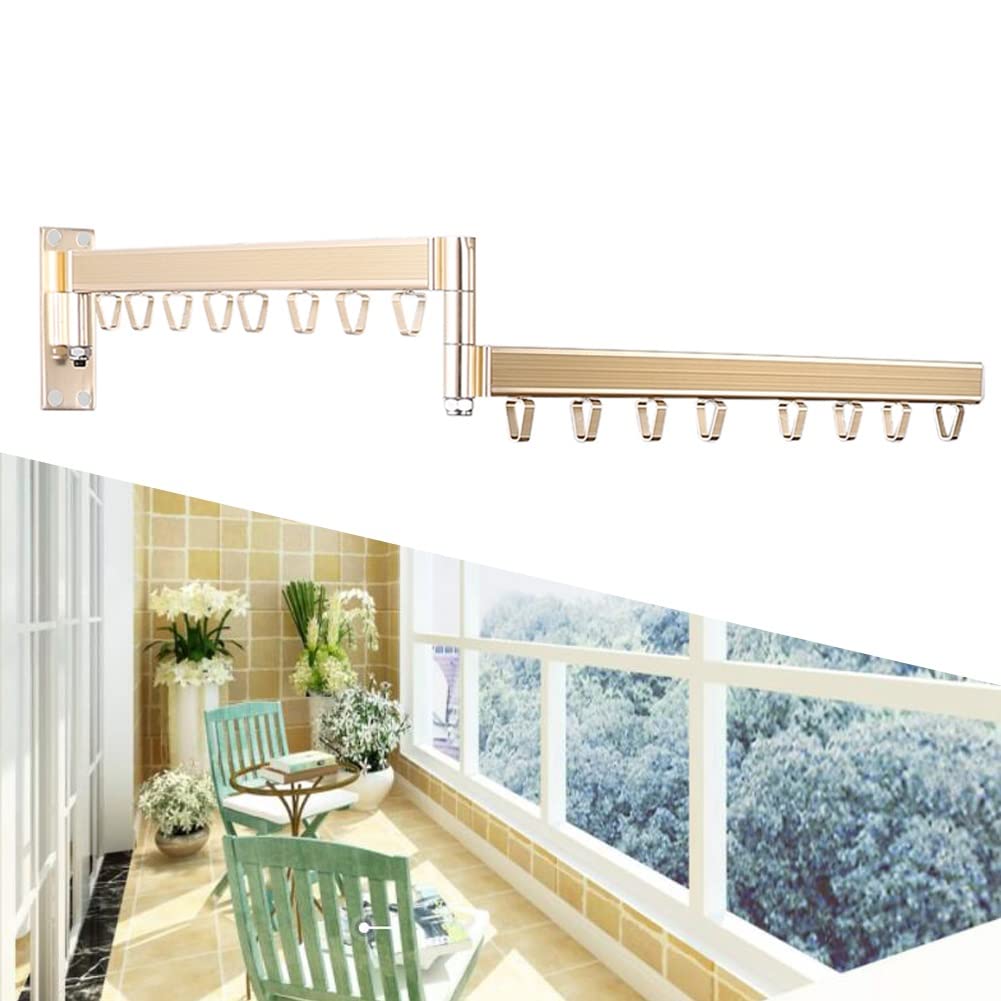Space Saving Wall Mounted Clothes Drying Rack - Retractable Foldable Laundry Rack for Balcony, Bathroom & Wardrobe | Easy Install Stainless Steel Garment Organizer | Perfect for Small Apartments, Dorms & RV Living