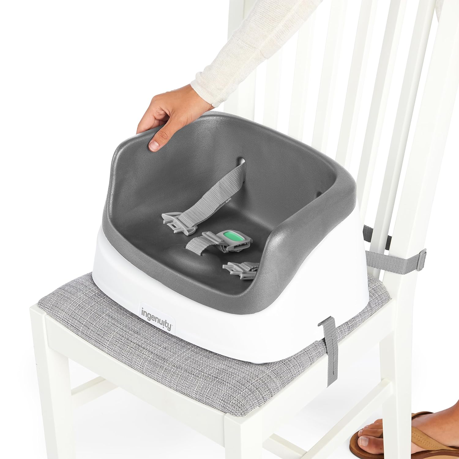 Ingenuity SmartClean Toddler Booster Seat - Adjustable High Chair for Babies & Kids, Easy to Clean, Portable Feeding Seat for Home, Travel & Restaurants