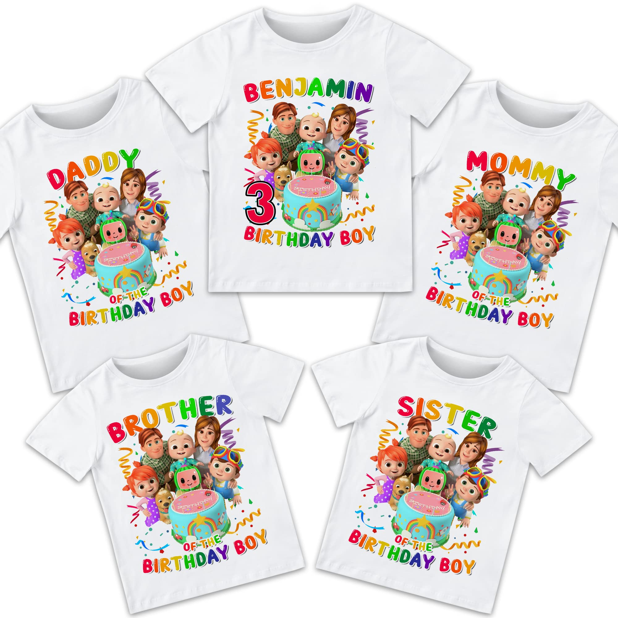 Custom Family Matching Birthday Shirts for Boys & Girls - Personalized Birthday Party Outfits for Family Celebrations & Group Photos