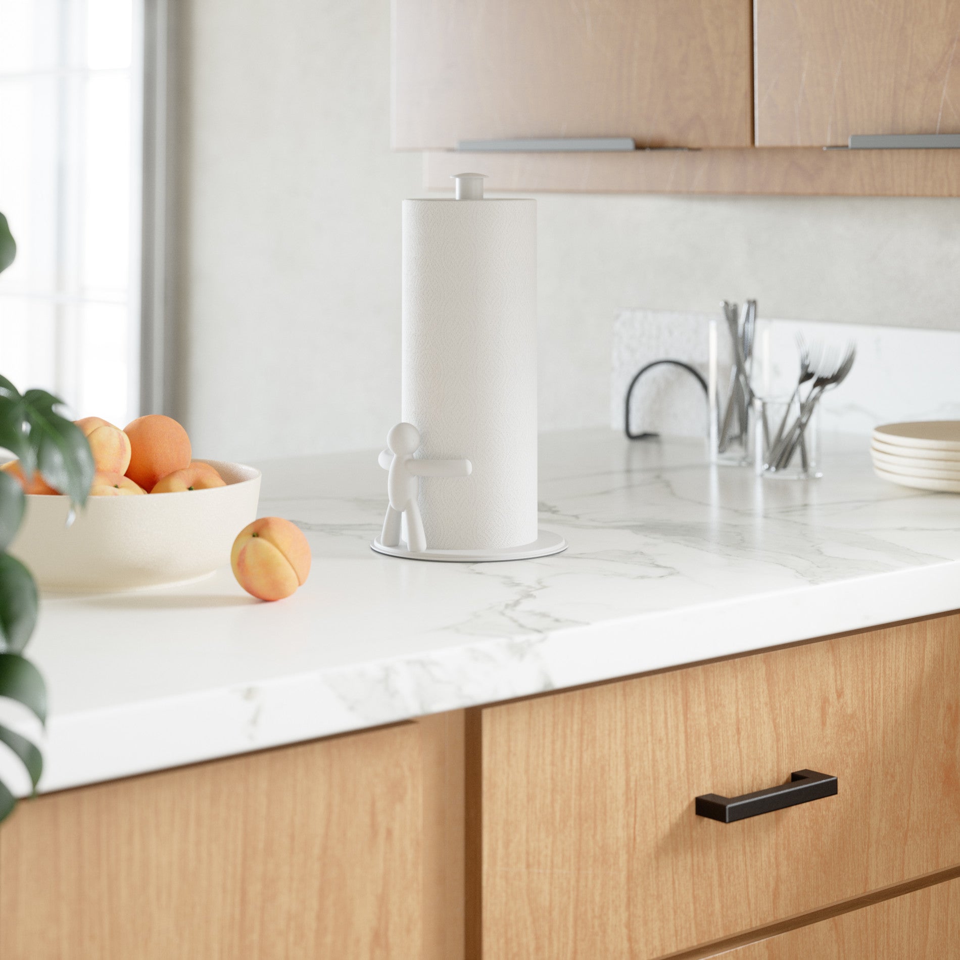 Stainless Steel Buddy Paper Towel Holder - Wall Mount or Under Cabinet - Perfect for Kitchen, Bathroom & Office Organization