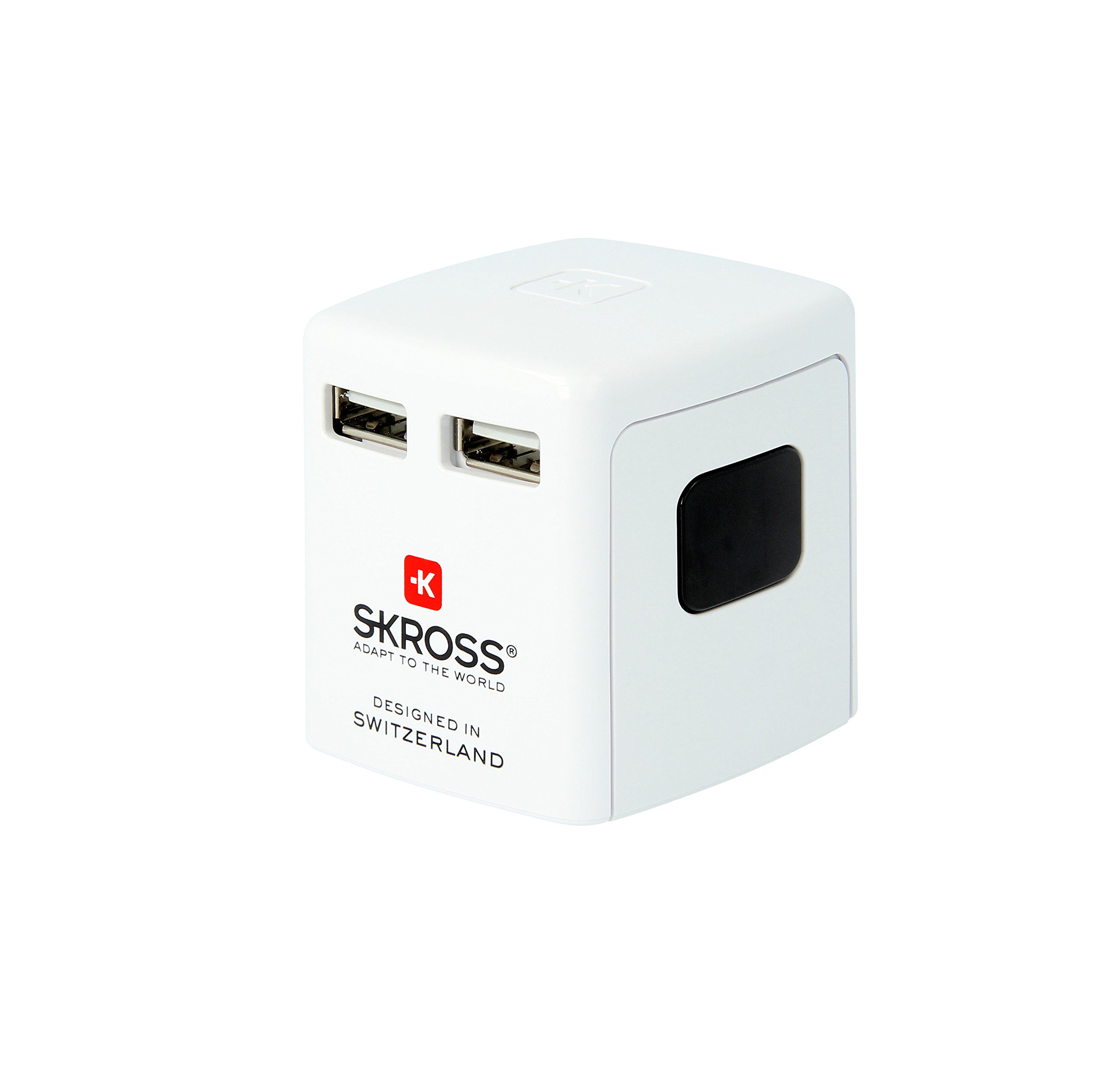 Skross Travel USB Charger - Compact & Fast Charging for iPhone, Android, Samsung - White [SKR1302300] - Perfect for Travel, Office & Home Use