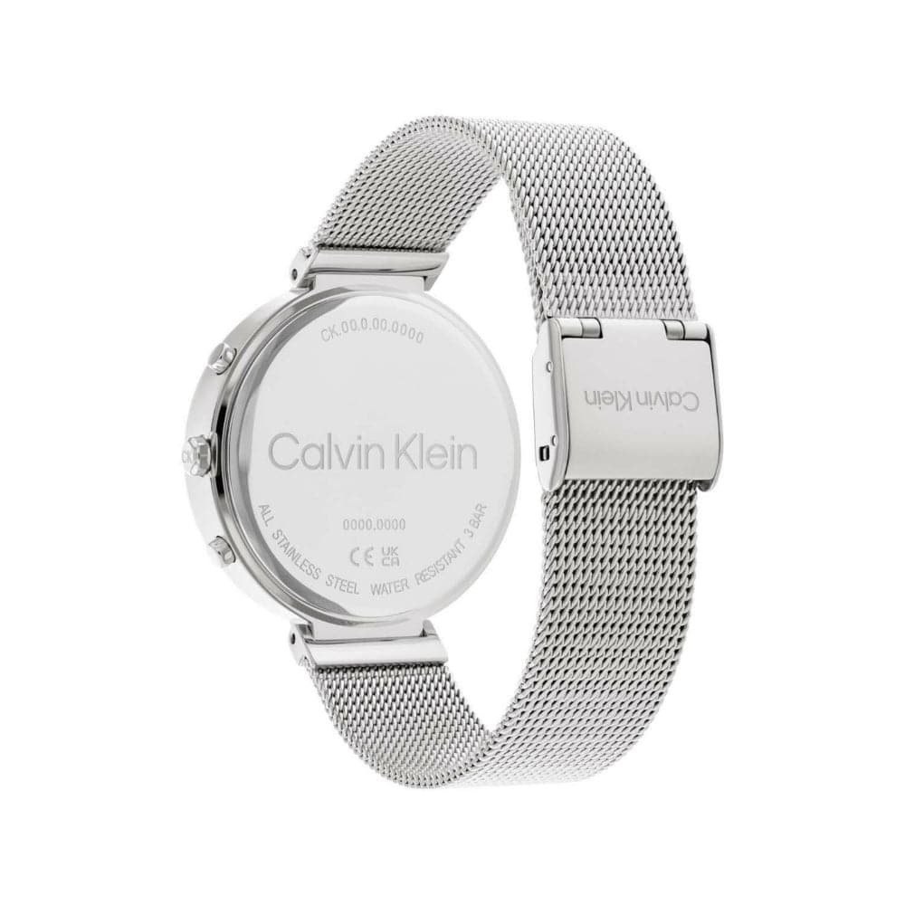 Calvin Klein Minimalist Silver Milanese Strap Women's Watch 25200286 - Elegant Fashion Accessory for Office, Date Night & Special Occasions
