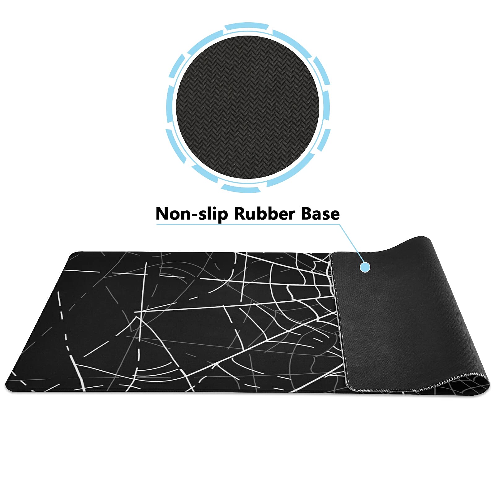 Large Spiders Web Gaming Mouse Pad - Non-Slip Desk Mat for Computer & Laptop (31.5x11.8 Inches) - Perfect for Gaming, Office Work & Home Use