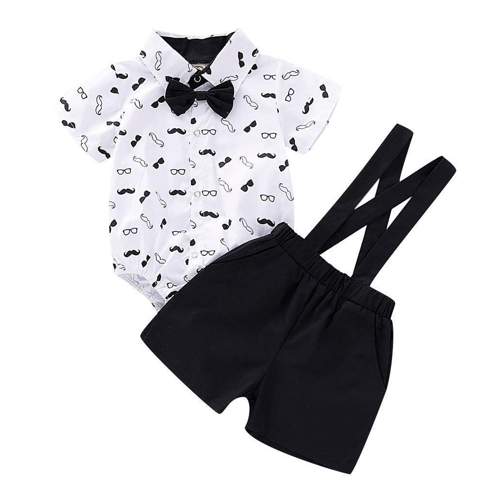 CLOTHBEST Baby Boys & Girls Tank Top Outfits with Romper, Suspenders & Shorts Set - Comfortable Summer Clothes for Infants & Toddlers | Perfect for Playtime, Family Outings & Photo Shoots