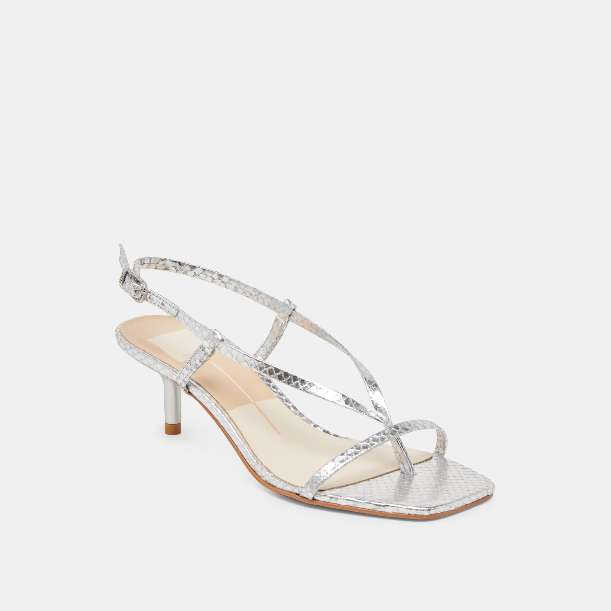 LAURY Women's Silver Embossed Leather Heels - Elegant High Heel Pumps for Parties, Weddings & Evening Events