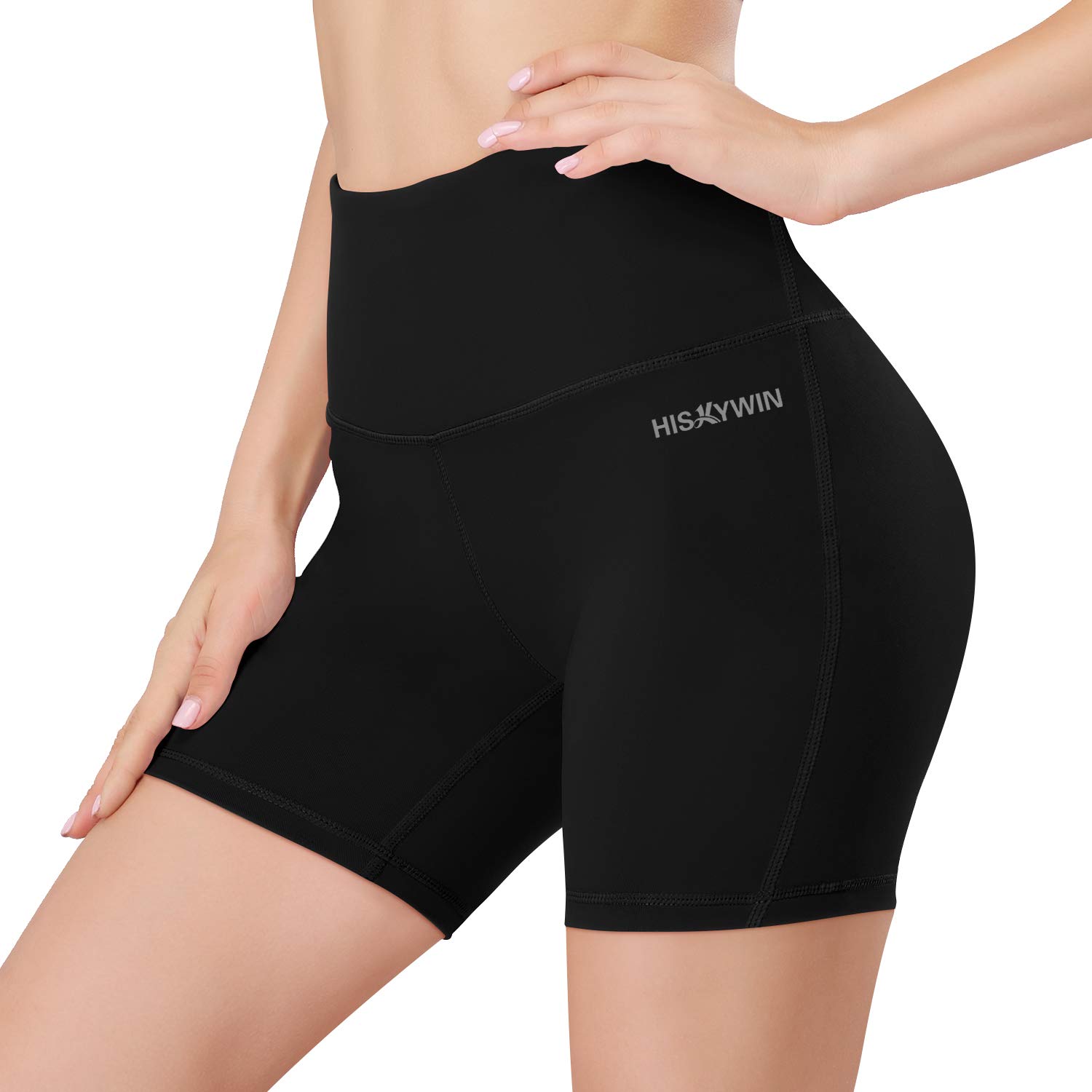 HISKYWIN High Waist Yoga Shorts for Women - 5