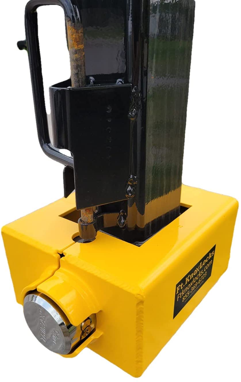 Ft. Knox Heavy Duty Gooseneck Square Tube Coupler Lock with Cobra Sidewinder Puck Lock - Secure Your Trailer, Equipment & Cargo | Anti-Theft Protection for Construction Sites, Farms & Transportation