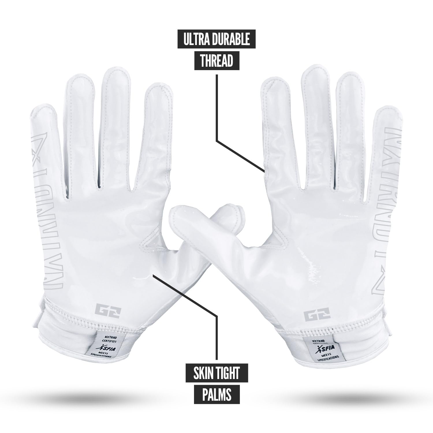 Nxtrnd G2 Football Gloves for Men - Ultra Sticky Elite Receiver Gloves with Enhanced Grip - Perfect for Training, Games & Competitive Play