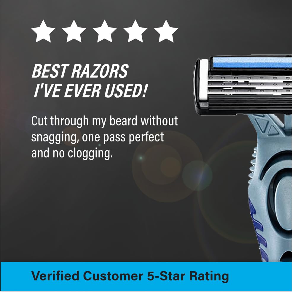 BIC Flex 3 Triple Blade Razor for Men - 4 Pack | Flexible Moving Heads for Close & Smooth Shave | Perfect for Travel, Gym & Daily Grooming Routine
