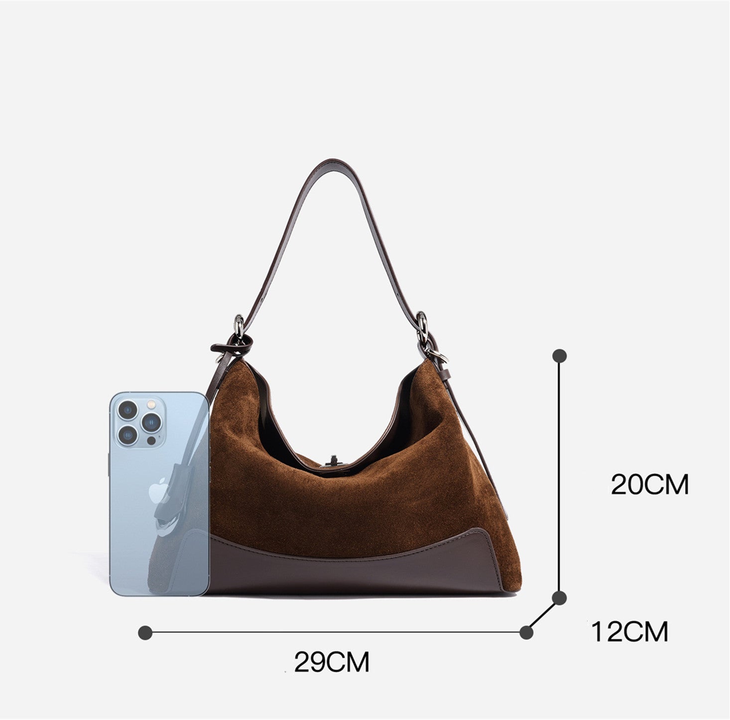 Stylish Suede Leather Shoulder Bag for Women - Fashionable Crossbody Purse with Adjustable Strap - Perfect for Work, Travel & Everyday Use