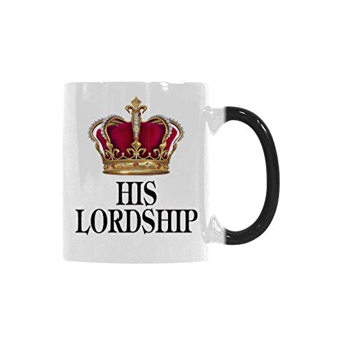 WECE Funny Heat Sensitive Coffee Mug - 11oz Color Changing Ceramic Cup with 'His Lordship' Design | Perfect Gift for Office, Home Use & Coffee Lovers