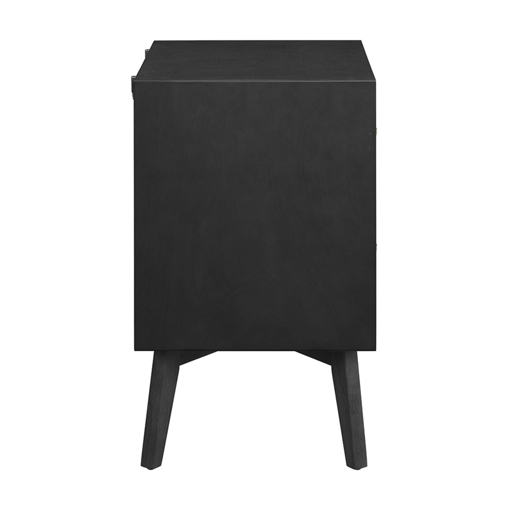 Modern Black Two-Drawer Nightstand - Bedside Table with Storage for Bedroom, Living Room & Office - Compact Nightstand with Smooth Gliding Drawers for Home Decor