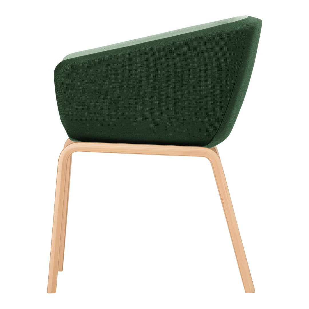 Arca 4094 Mini Armchair with Wood Base - Compact Modern Accent Chair for Small Spaces, Living Room, Bedroom or Office Decor