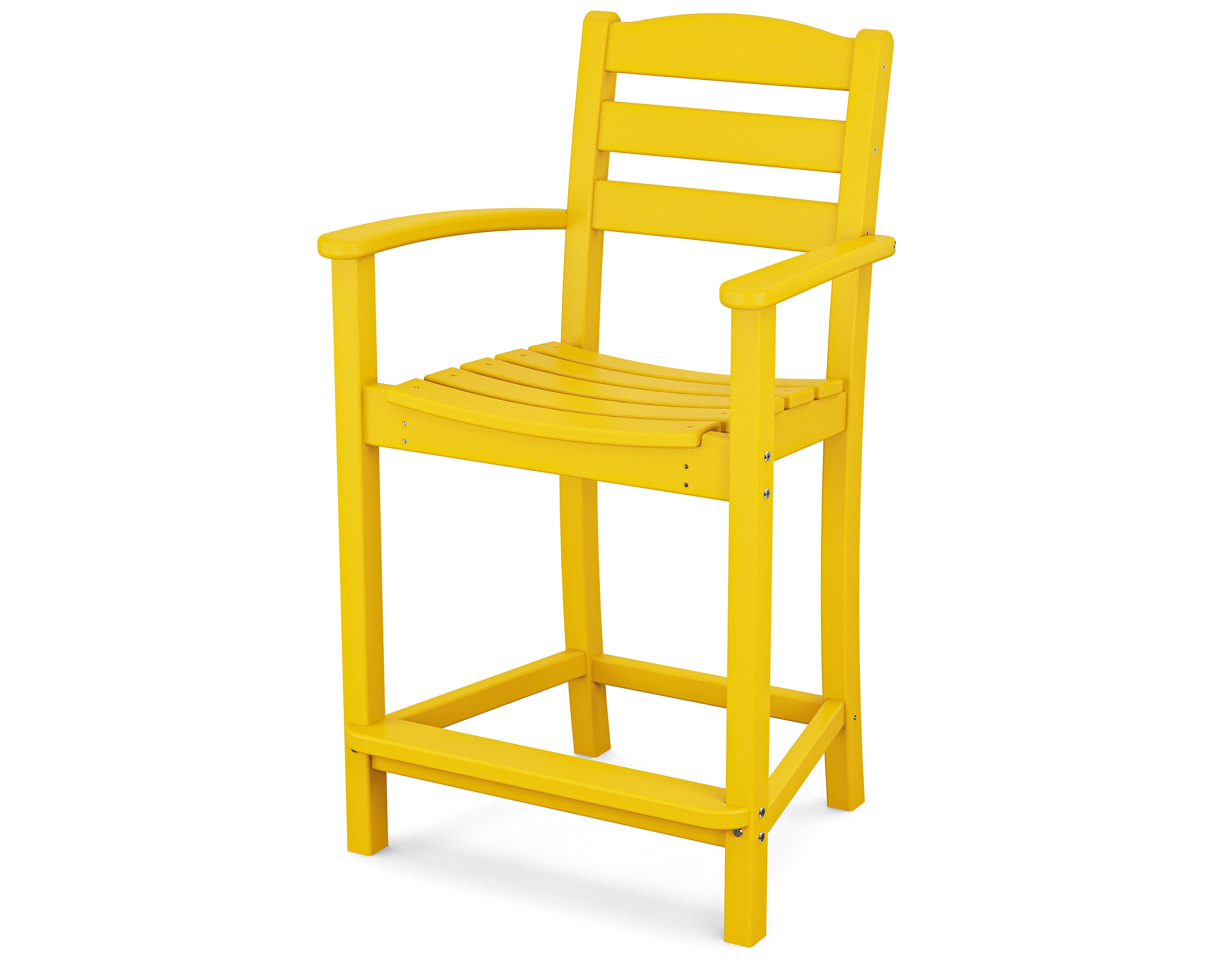 POLYWOOD La Casa Cafe Counter Arm Chair - Durable Outdoor Bar Stool for Patio, Kitchen, and Restaurant Use - Weather-Resistant & Comfortable Seating Solution