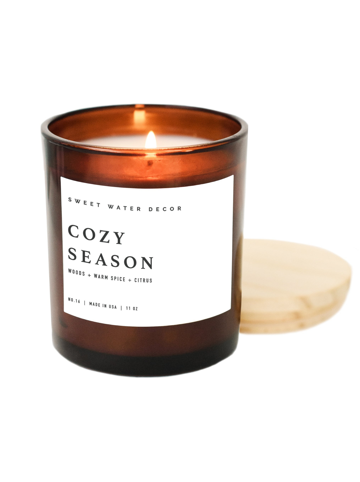 Premium 11 oz Amber Jar Soy Candle for Home & Relaxation - Cozy Season Scented Candle for Aromatherapy, Meditation & Romantic Ambiance