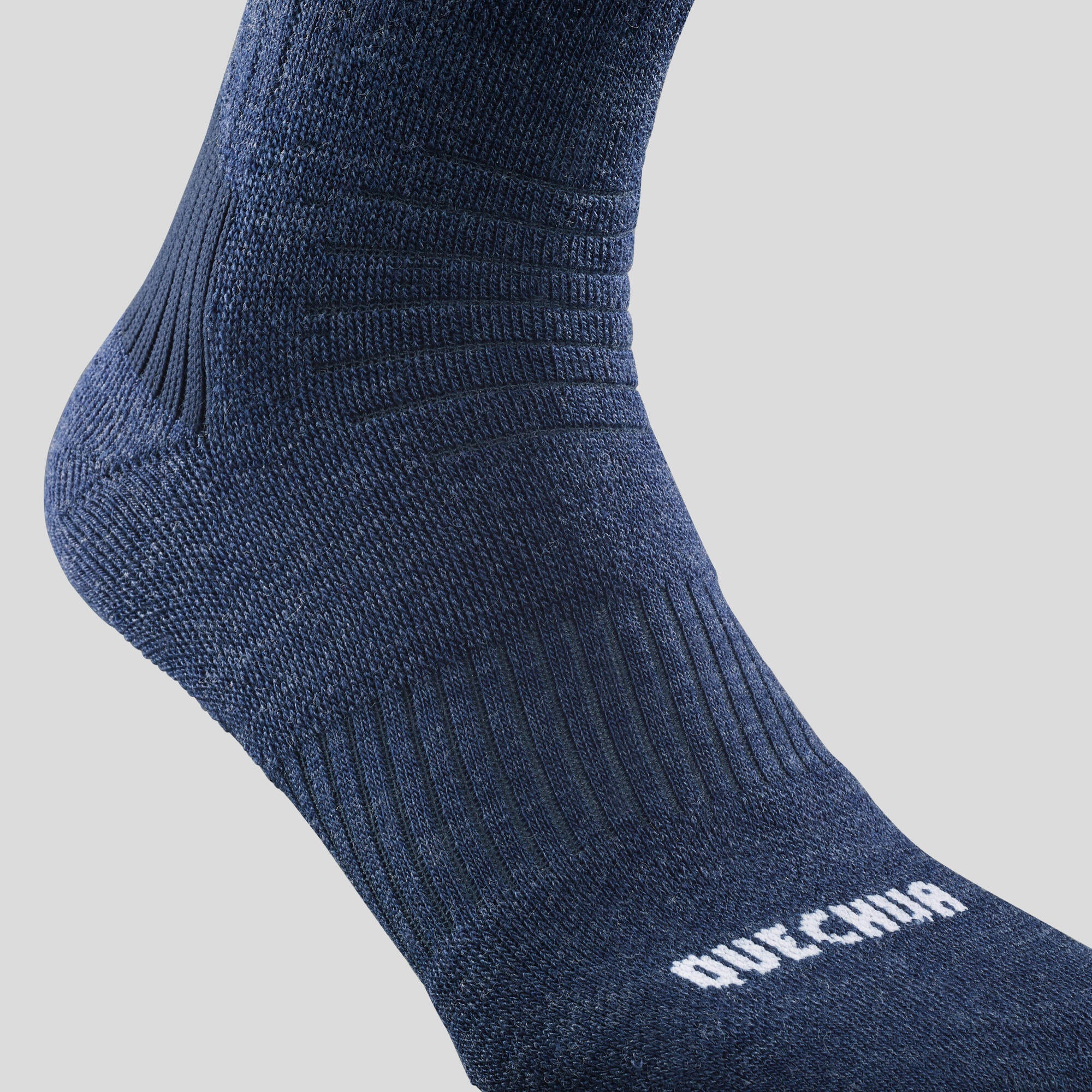 Quechua SH100 Mid Winter Hiking Warm Socks for Men & Women - 2 Pairs Pack - Thermal Wool Blend for Cold Weather Outdoor Activities