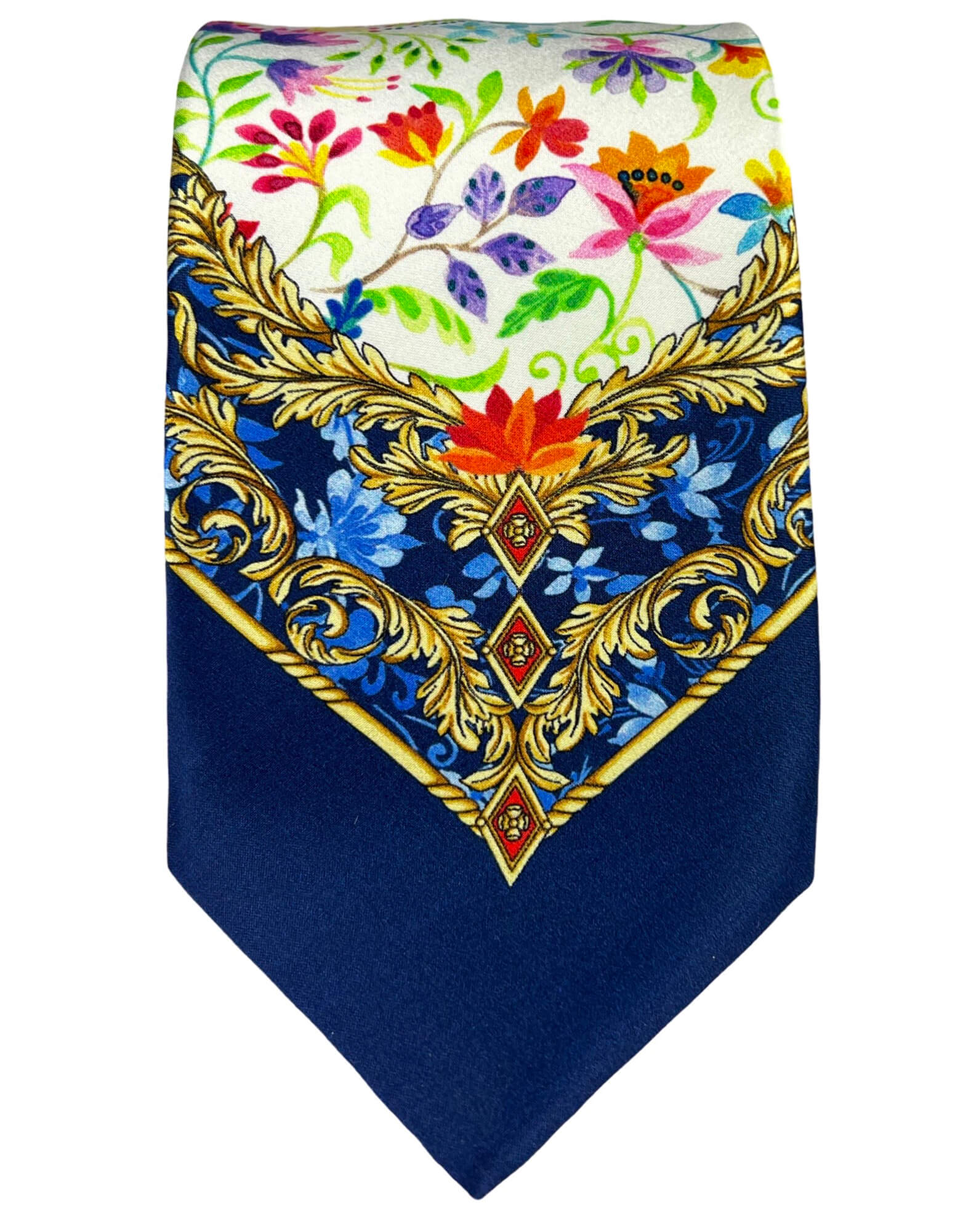 Silvio Fiorello Jianni Floral Necktie - Elegant White Silk Tie for Men - Perfect for Weddings, Business Meetings & Formal Events