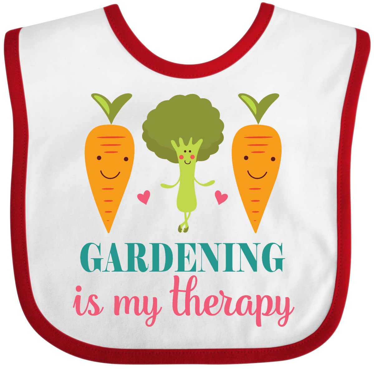 Inktastic Gardening Is My Therapy Baby Bib - Cute Organic Cotton Drool Bibs for Infants & Toddlers - Perfect for Feeding, Playtime & Outdoor Activities
