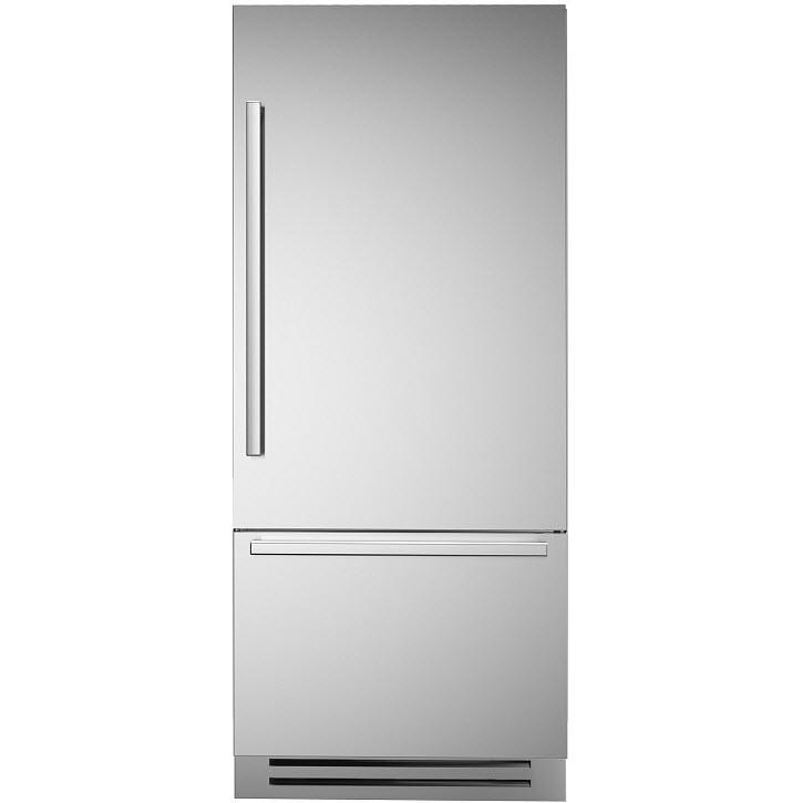 Bertazzoni 36 Inch Built-In Bottom Freezer Refrigerator - 19.6 Cu. Ft. Capacity, Digital Display (Model REF36BMBIXRT) - Perfect for Modern Kitchens and Open-Concept Homes