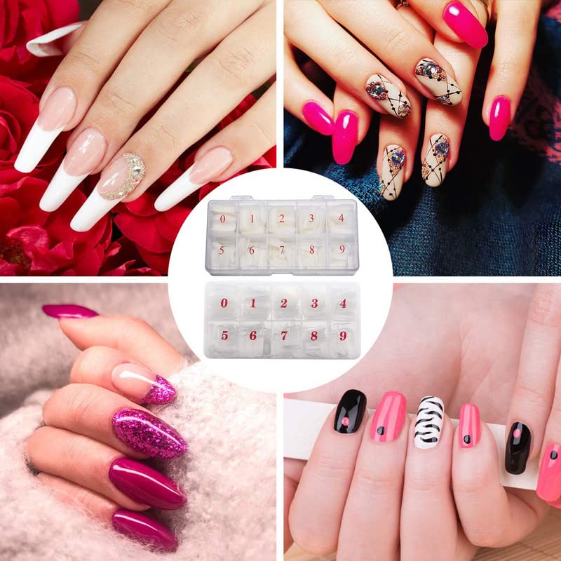 Shidara 207-Piece Clear French Press-On Nails Kit - Natural False Acrylic Nail Tips with Half Cover Design & Nail Clipper | Perfect for Manicure, Parties, Weddings & Everyday Wear