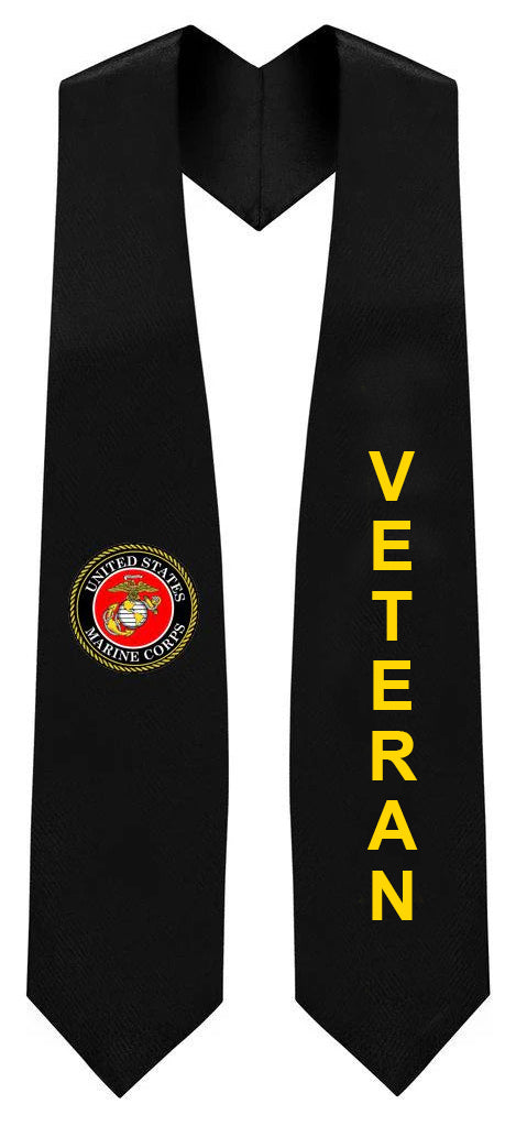 U.S. Marine Corps Veteran Graduation Stole - Military Appreciation Stole for Veterans & Service Members - Perfect for Graduation Ceremonies, Military Balls & Veteran Recognition Events