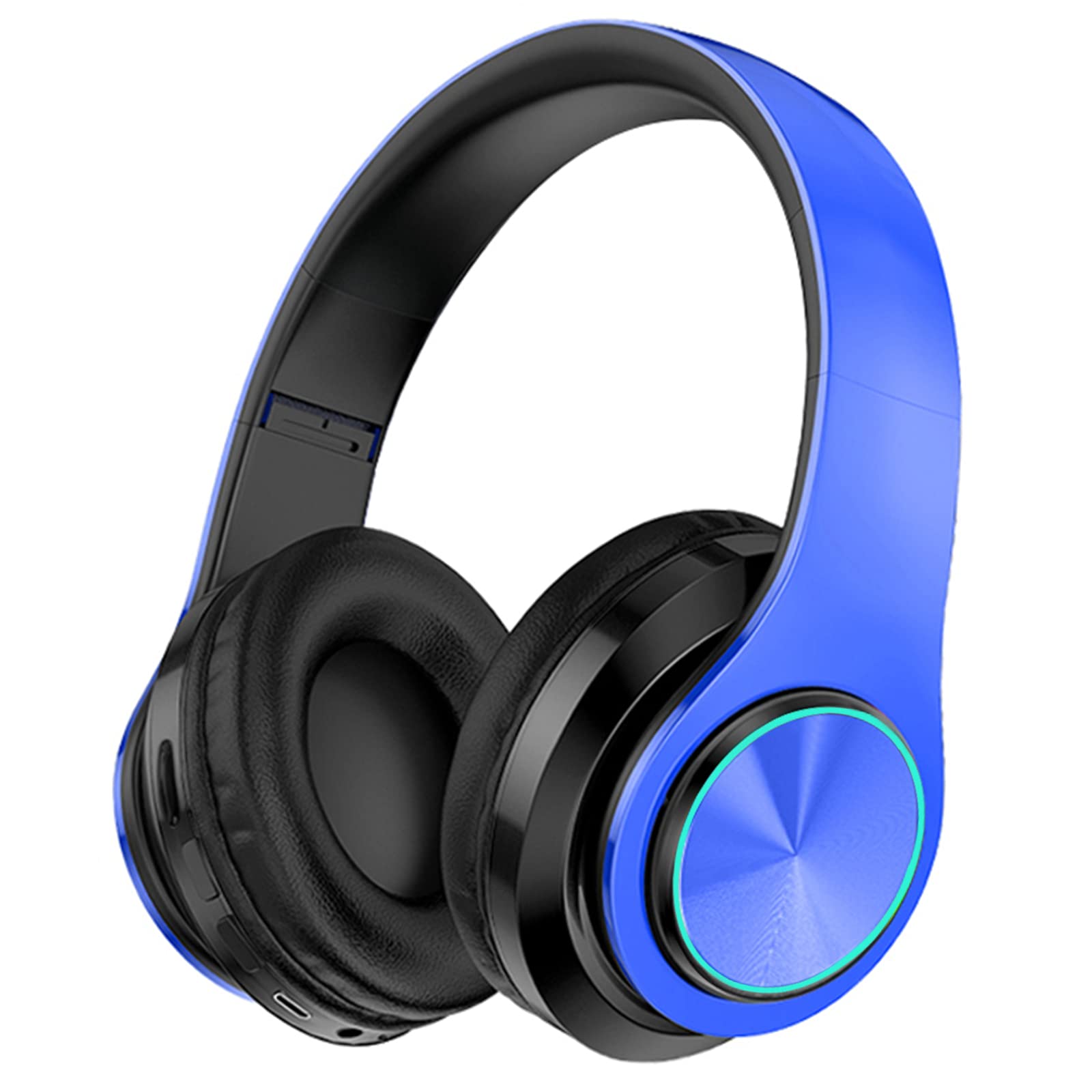 Wireless Bluetooth Headphones with Colorful LED Lights - Over Ear Foldable Design, Built-in Mic, FM Radio & SD Card Slot - Compatible with PC, TV, Smartphones - Perfect for School, Travel & Gaming