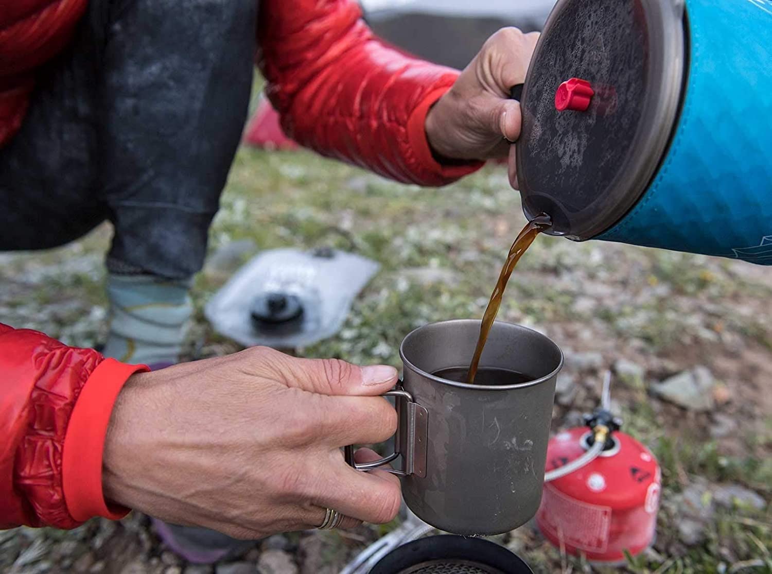 MSR WindBurner Coffee Press Kit - Portable Camping Coffee Maker for Backpacking, Hiking & Outdoor Adventures - Stainless Steel French Press Compatible with WindBurner Stove System