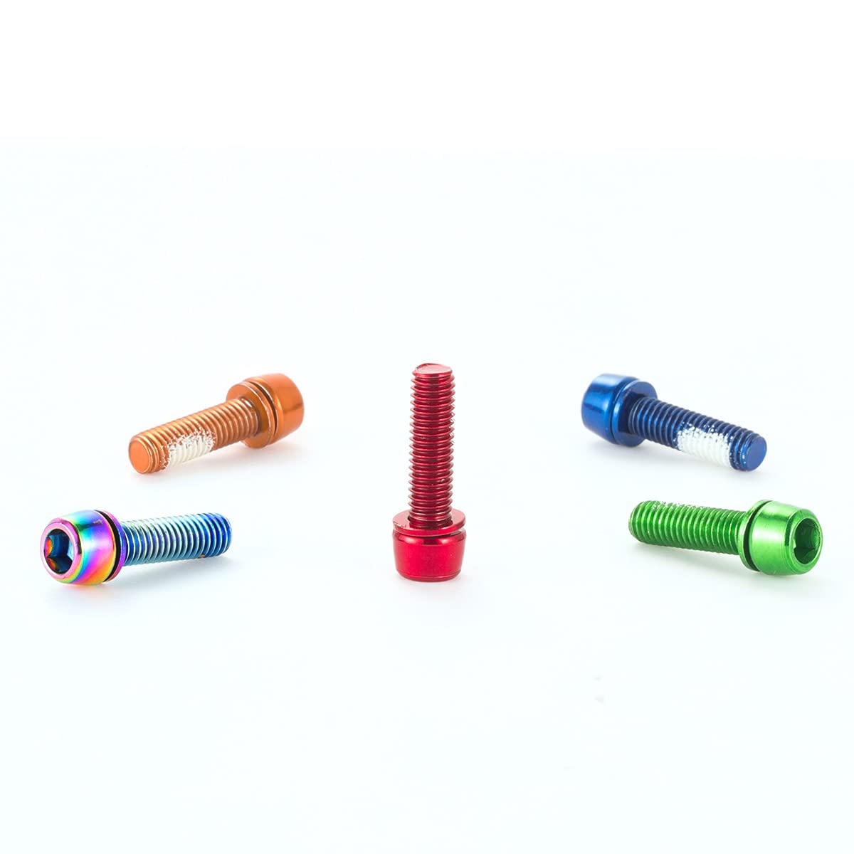 High-Quality CNC Bike Stem Bolts for MTB & Road Bikes - Durable Washers Included - Red/Green/Orange/Blue/Rainbow Colors - Perfect for Bike Upgrades & Maintenance