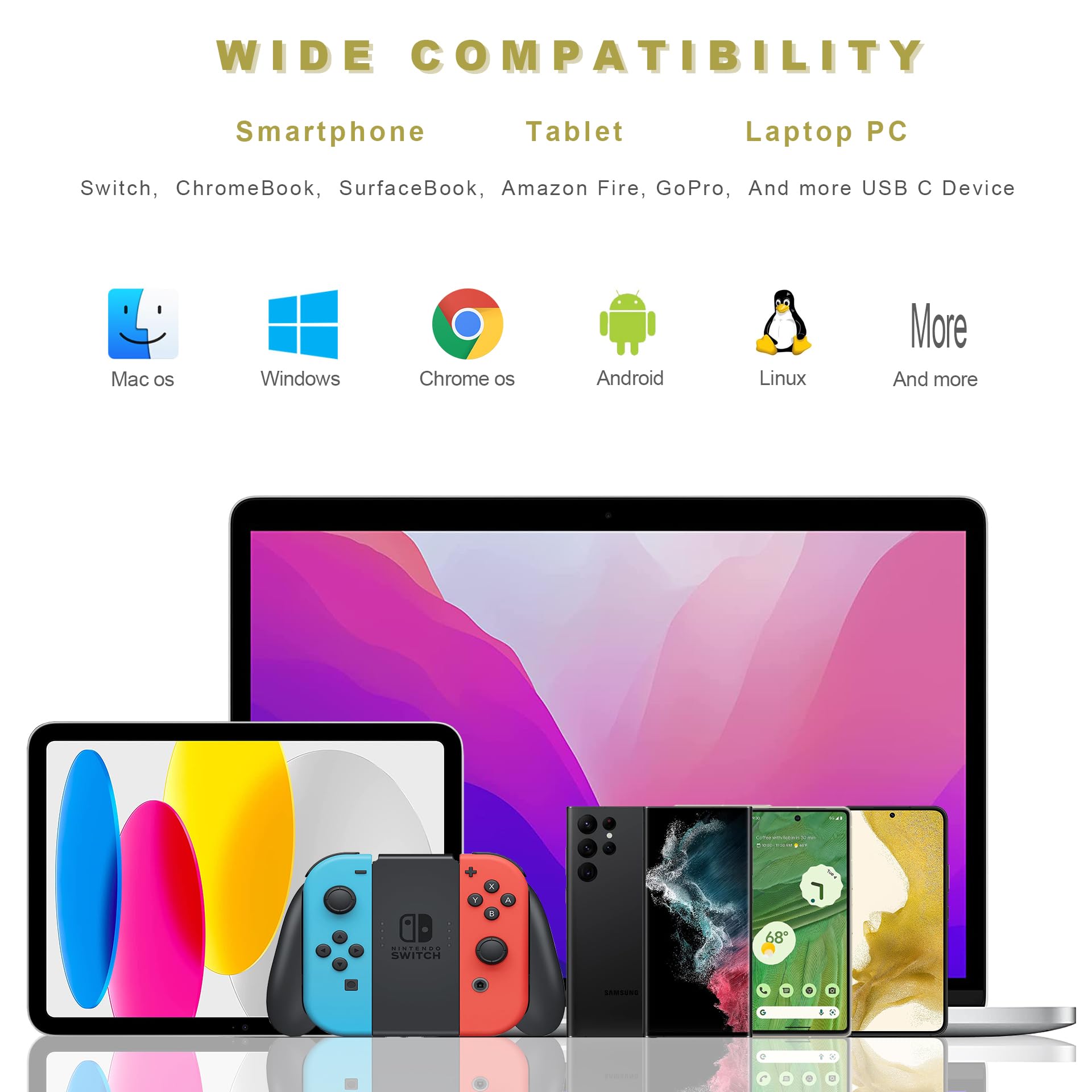 USB C to USB 3.1 Gen 2 Adapter - 10Gbps High Speed USB-C Male to USB 3.0 Female OTG Converter - Compatible with MacBook Pro, iMac, iPad Air, Windows Laptops - Perfect for Data Transfer, Charging & External Device Connection