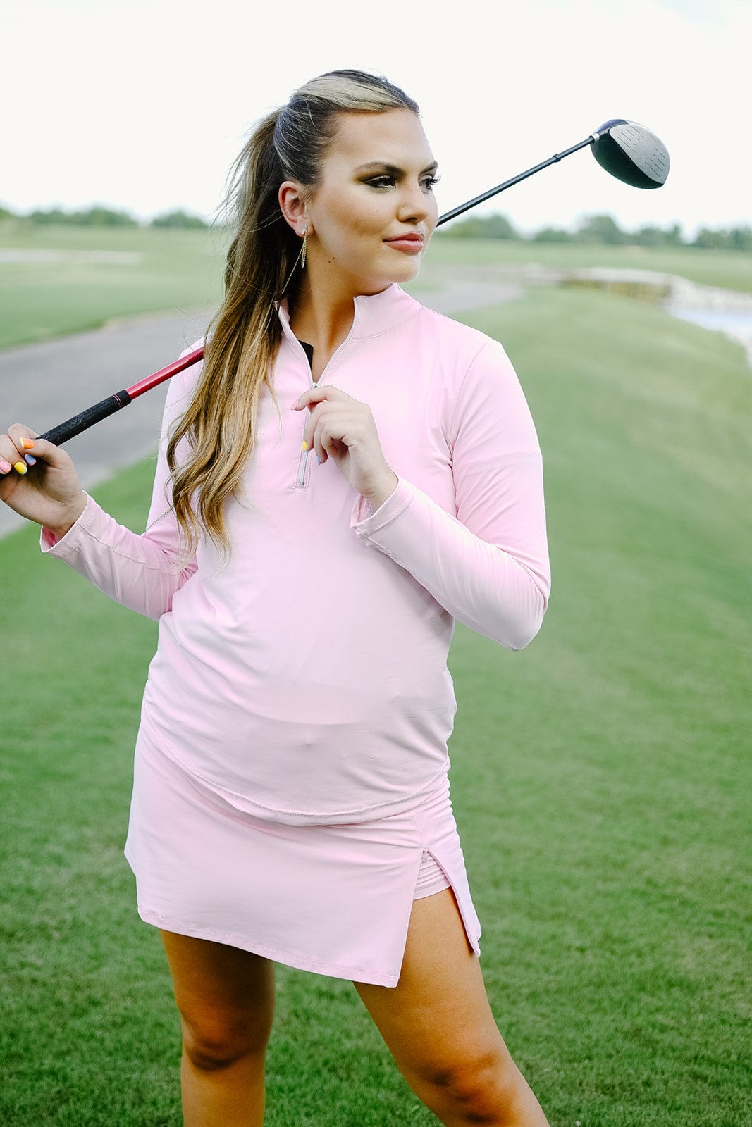 Lulu B Baby Pink Quarter Zip Pullover - Soft & Cozy Women's Fleece Jacket for Casual Wear, Outdoor Activities & Layering in Fall & Winter
