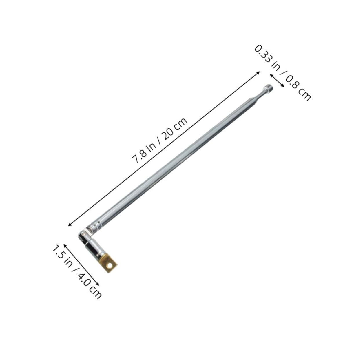HOOTNEE Retractable Radio Antenna - Silver Telescopic Antenna for Home Remote Control, Wide Compatibility, Easy to Use - Perfect for TV, Stereo, Car Radio and Home Theater Systems