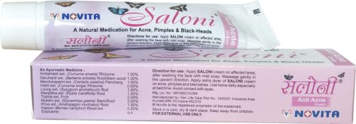 **SALONI Natural Acne Treatment Cream for Pimples & Blackheads - Gentle Formula for All Skin Types, Pack of 2 | Daily Face Care for Clear & Healthy Skin**    *(使用场景: Perfect for daily skincare routine, acne-prone skin, and preventing breakouts for a flawless complexion.)*