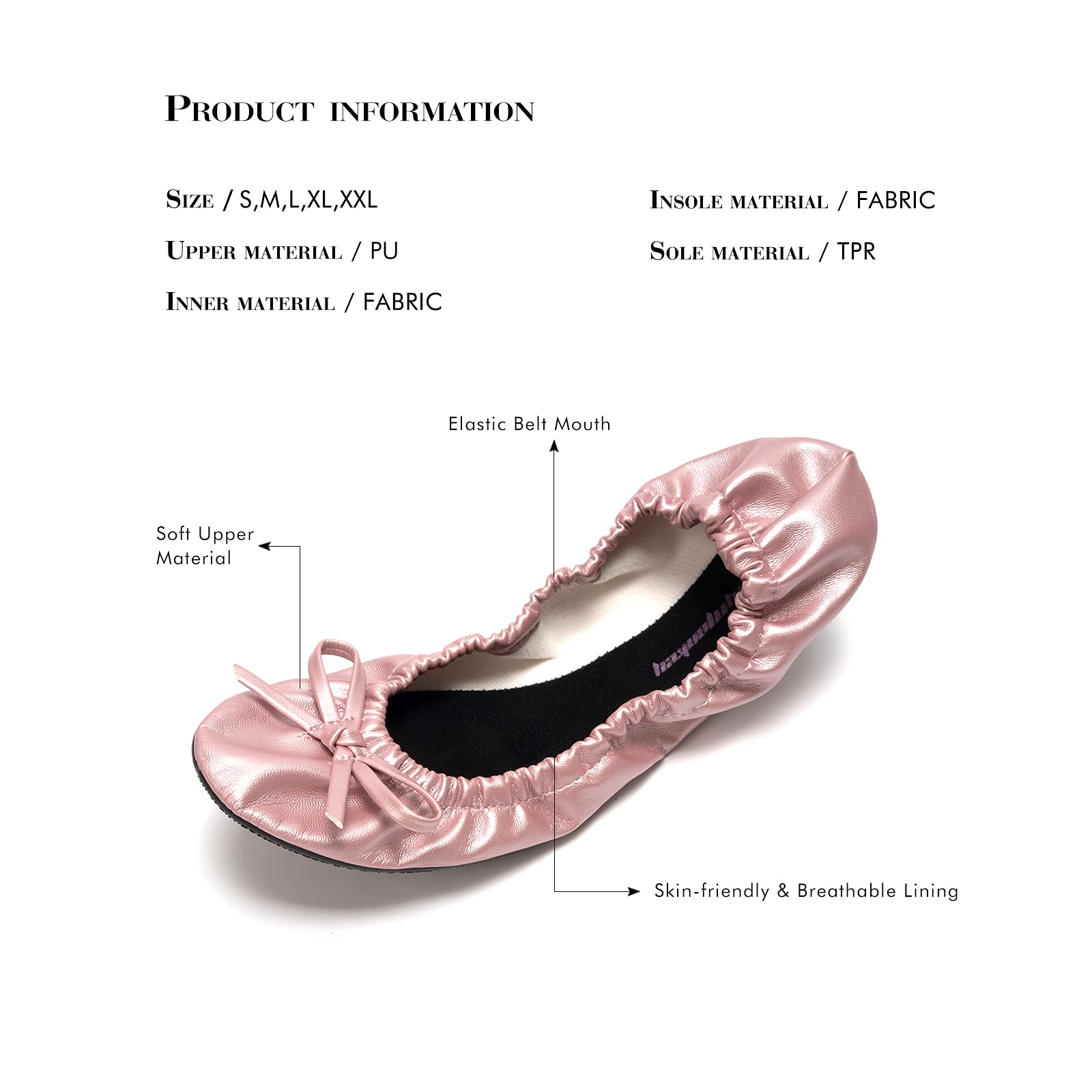 **Foldable Ballet Flats for Women - Comfortable Portable Travel Roll Up Walking Shoes | Perfect for Travel, Commuting & Casual Wear**