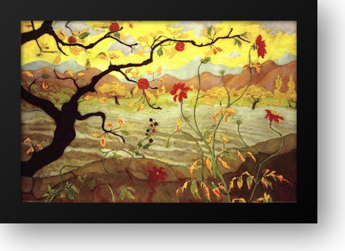 Paul Ranson Framed Art Print - Apple Tree with Red Fruit 40x28 Inch Wall Decor for Living Room, Bedroom & Office