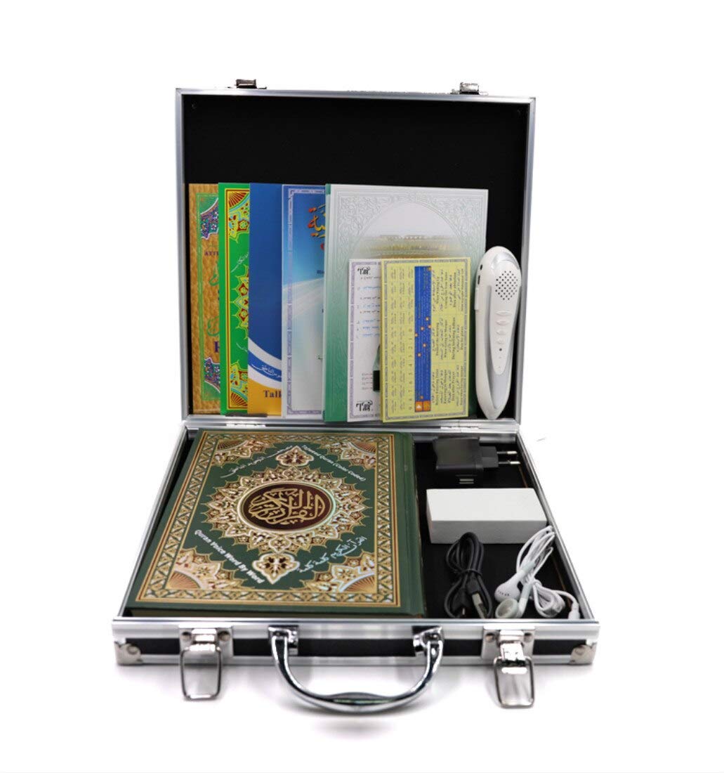 Quran Reading Pen with 5 Reciters & Translations - 4GB Memory, Includes Hard Copy Color Quran, Free Charger & Books - Perfect for Islamic Studies, Home Worship & Quran Learning