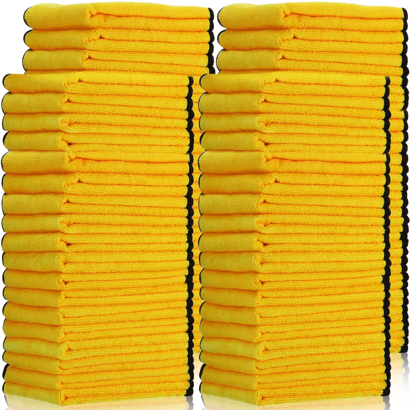 Tallew 40-Pack Premium 16x16 Inch Microfiber Cleaning Towels - Super Absorbent Car Drying, Polishing & Window Cleaning Cloths for Auto Detailing, Office & Household Use (Gold)