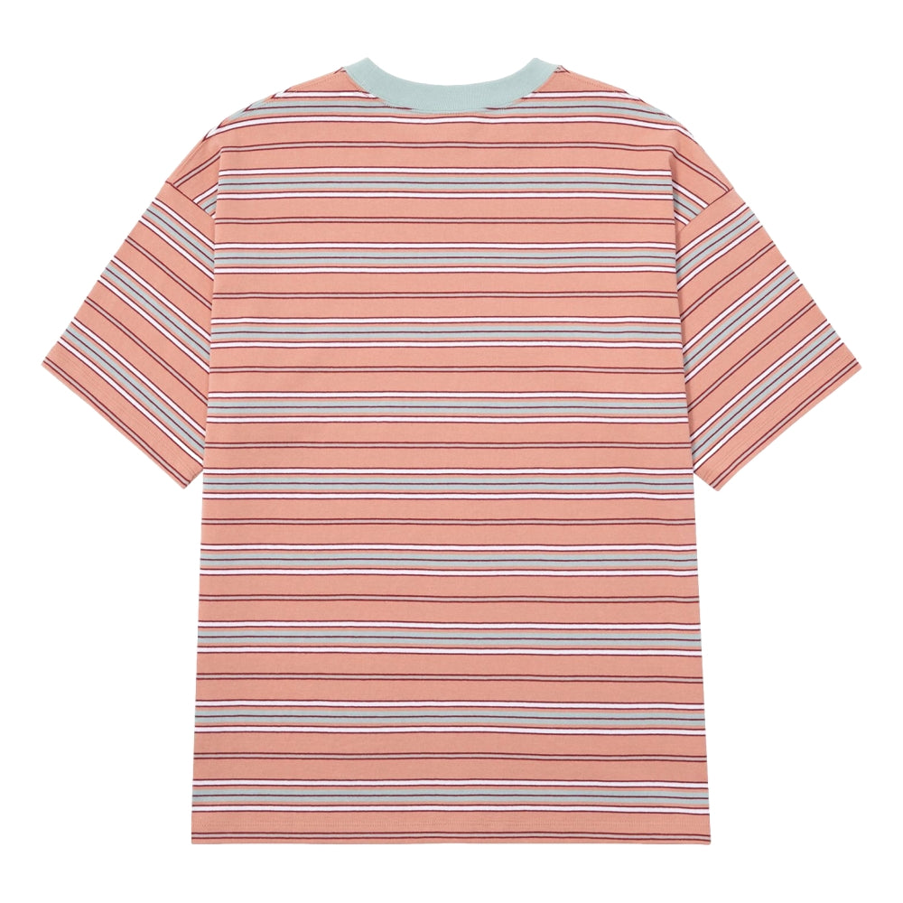 HUF JP HUF CO Stripe Short Sleeve Crewneck T-Shirt in Orange - Casual Streetwear for Men & Women | Perfect for Skateboarding, Music Festivals & Urban Fashion