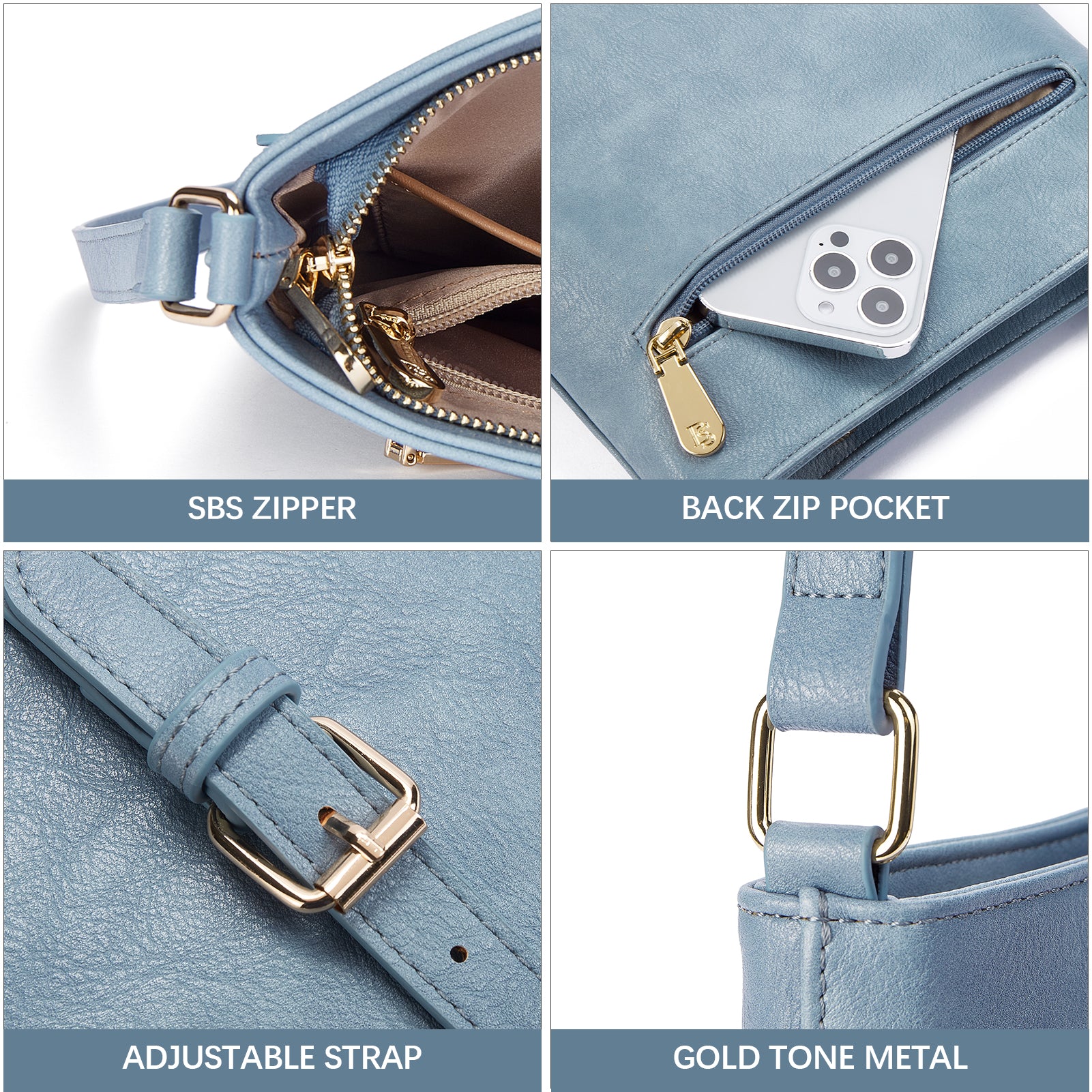 Secure Crossbody Bag with Zipper for Women & Men - Waterproof Travel Purse for Phone, Wallet & Essentials - Perfect for Daily Commute, Shopping & Travel