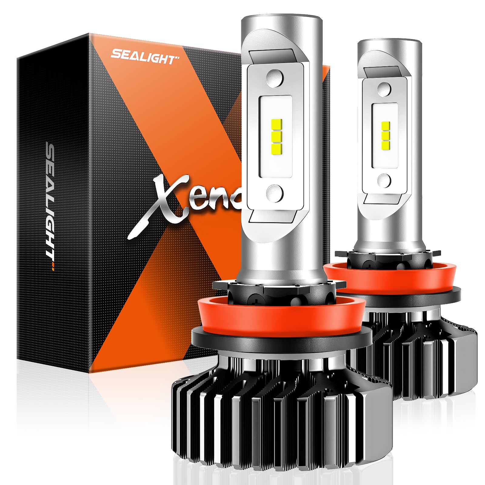 SEALIGHT H11 LED Bulbs 22000LM Super Bright 6000K White - H11/H8/H9/H16 Fog Lights for Cars, Trucks, Motorcycles - Plug-and-Play Installation - Pack of 2 - Perfect for Night Driving & Off-Road Adventures