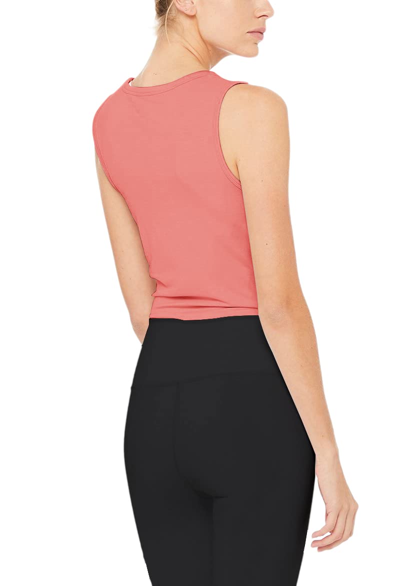 Bestisun Women's Cropped Workout Tops - Flowy Gym Athletic Shirts for Yoga & Exercise | Slim Fit Breathable Sports Tank for Running, Pilates & Fitness Training