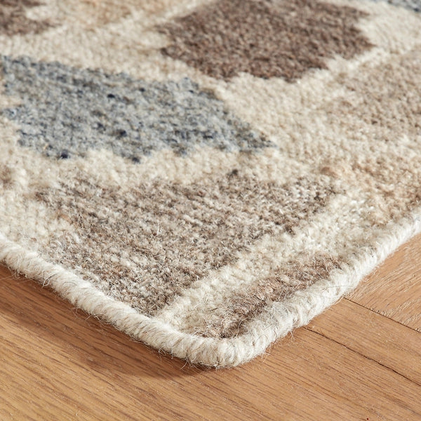 Dash & Albert Rufus Stone Kilim Natural Handwoven Wool Rug - Stylish & Durable Area Rug for Living Room, Bedroom, or Office Decor