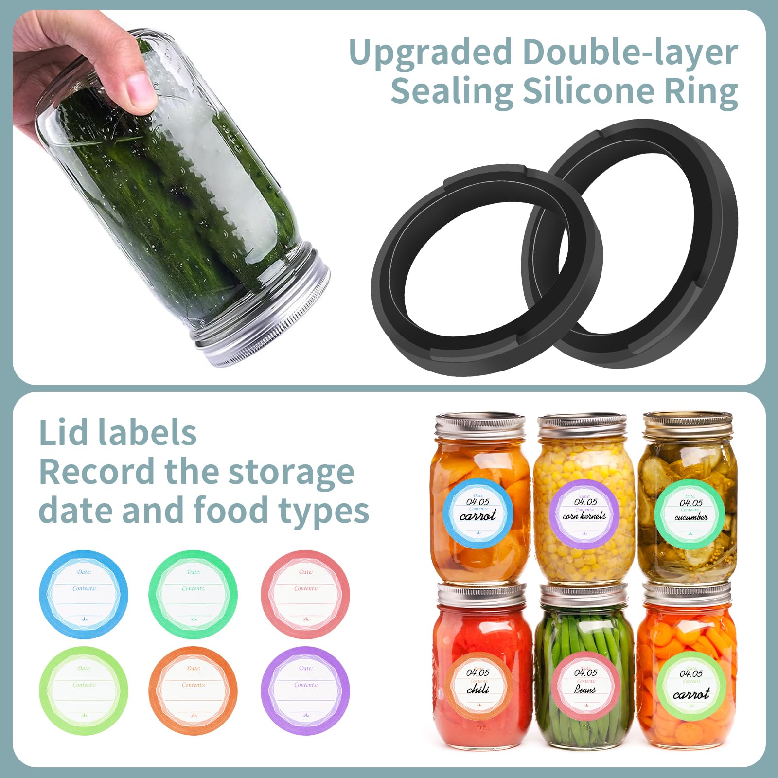 Vacuum Sealer Machine Kit for Food Storage - Compatible with Wide Mouth & Regular Mouth Canning Jars (Black) | Perfect for Meal Prep, Sous Vide & Long-Term Food Preservation